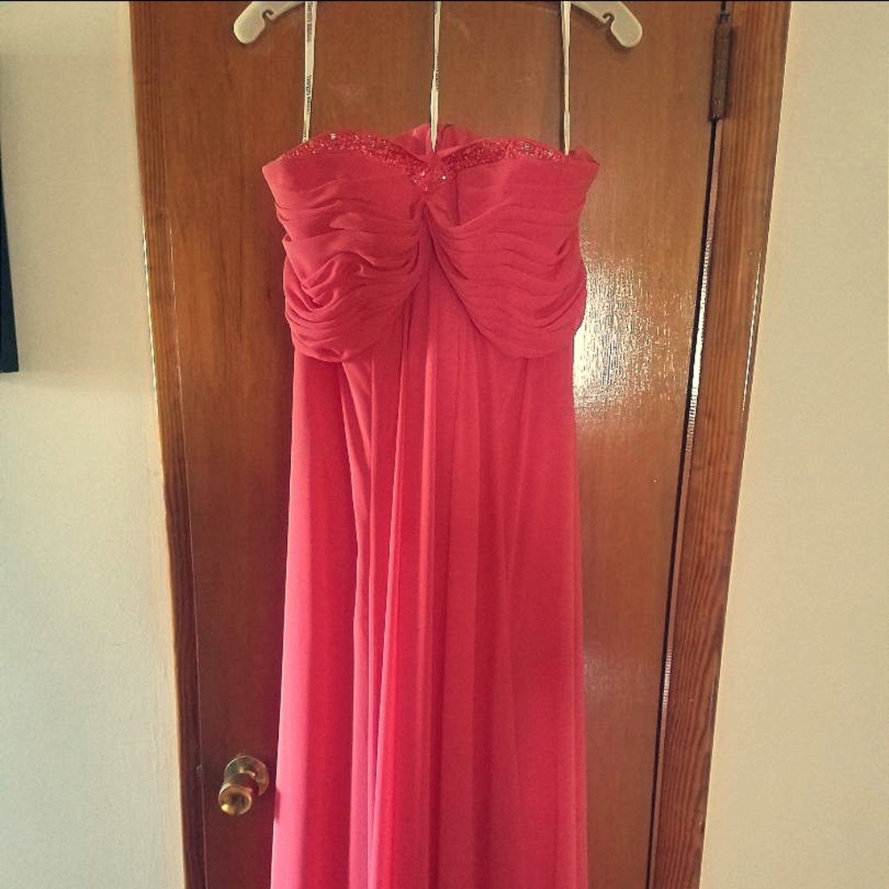 Chiffon Bridesmaid Dress in Guava